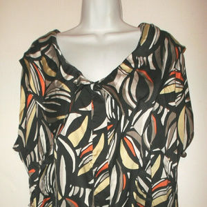 SEMANTIKS ELEGANT SILK STRETCH BLOUSE SZ M ABSTRAC